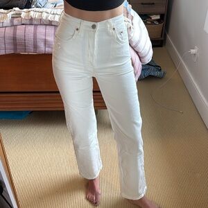 Levi's White Ribcage Straight Jeans - Size 25